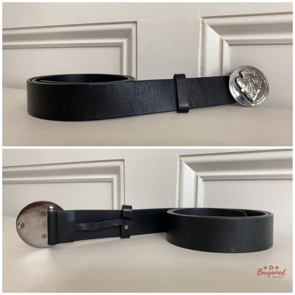 Authentic Gucci Black Calfskin Leather Silver Hysteria Buckle Belt Size 85/34 - Picture 10 of 13